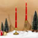 4 x 2 Pack Christmas Taper Candles, 10 Inch Unscented Candlesticks with Santa and Sleigh for Holiday Table Centerpiece, Fireplace Mantel, Advent Wreaths, Winter Weddings, Seasonal Home Decor