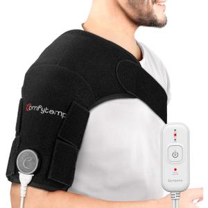 Comfytemp Shoulder Heating Pad for Rotator Cuff, Heating Pad for Shoulders with Brace, Electric Heated Shoulders Wrap for Men Women Mom Dad, 3 Heat Settings, 2H Auto-Off (S/M)