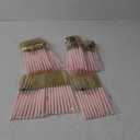 Rubtlamp 90Pcs Gold Plastic Silverware, Gold Plastic Utensils With Pink Handles Include 30 Plastic Gold Knives, 60 Plastic Forks and Spoons, Pink Plastic Silverware Heavy Duty For Party