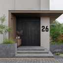 2 x 8 Inch Large Metal Letters, Modern House Address Numbers Letters, Metal Door Numbers, Large Black House Address Letter Number for Home Office Street Apartment Outside (&)