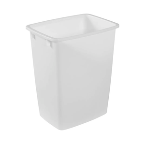 Rubbermaid Small Kitchen Bathroom Trash Can, 9 Gallons, White, Waste Basket for Under Counter/Kitchen/Office/Bedroom/Bathroom