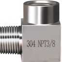 90 degree elbow pipe fitting NPT 3/8 male to NPT 3/8 female Forged street elbow, stainless steel high pressure hose elbow fitting for pressure gauge, 4350 psi, 1 pc