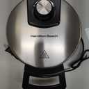 Hamilton Beach Belgian Waffle Maker with PFAS-Free Non-Stick Ceramic-Coated Plates, Browning Control, Indicator Lights, Stainless Steel (26081)