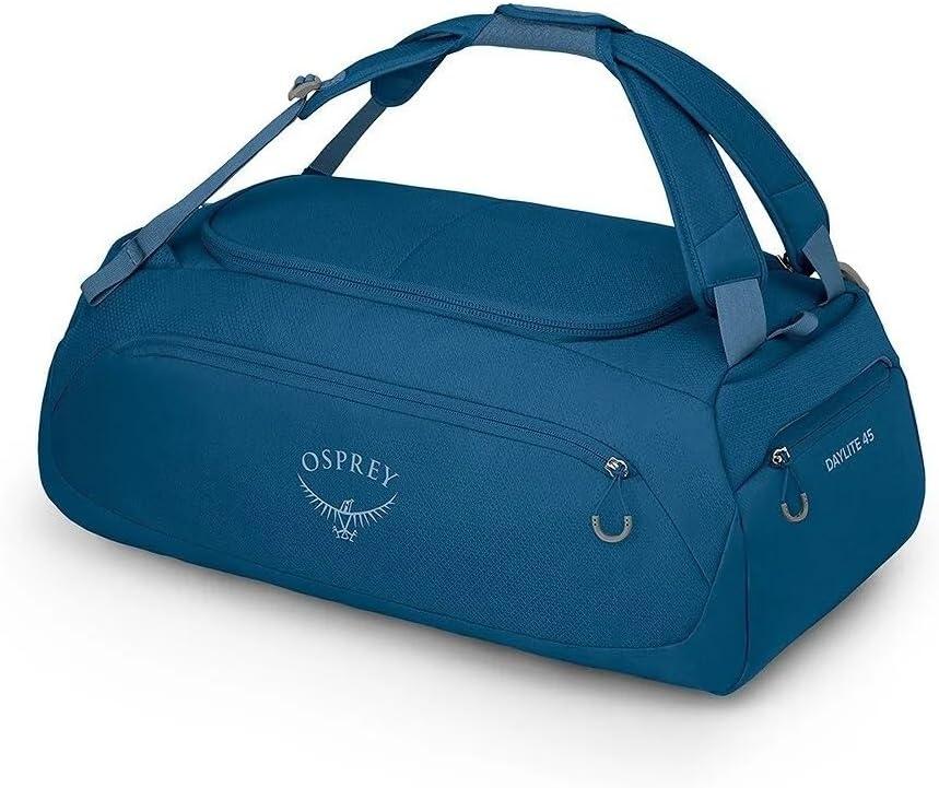 Osprey Daylite Duffel Backpack - Convertible Everyday Duffel Bag for Gym, Commute, and Travel (45L, Night Shift Blue)