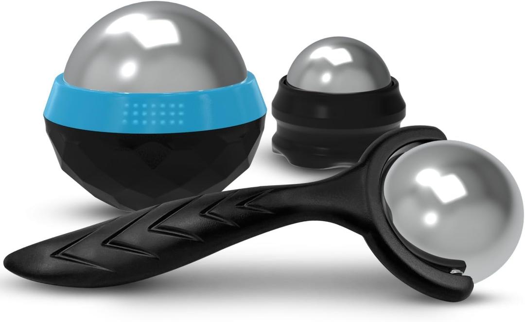 Cold & Hot Therapy Massage Balls  Set of 3 Ice and Heat Physical Therapy Tools for Deep Tissue, Myofascial Release, Trigger Point, Plantar Fasciitis - Back, Neck, Foot, Face, Muscle Pain Relief