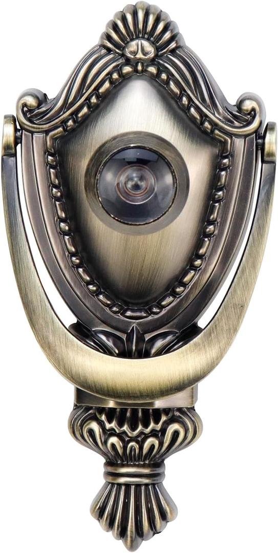 Woogim 1PCS Bronze Door Knocker Zinc Alloy Vintage Door Knocker Door and Gate Knocker Handle Pull