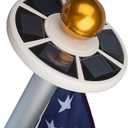 Sunnytech 2nd Generation Solar Flag Pole 20led Light, Brightest, Most Powerful, Longest Lasting & Most Flag Coverage, LED Downlight Light up Flag on Most 15 to 25Ft Flagpole, Upgraded Electric Circuit,White