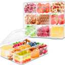 AQSXO 12 Pcs Snack Box Container, 9 Compartments Snack Containers Reusable Meal Prep Lunch Containers.