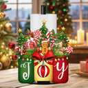 Christmas Paper Towel Holder for Kitchen Bathroom, Party Decor Towel Paper Holders Xmas Holiday Party Decoration Steady Roll Holder Easy Tear Paper Stand Dispenser