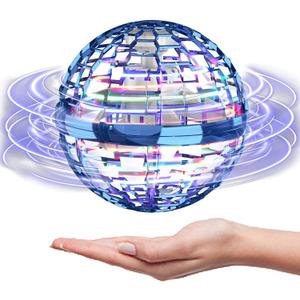 Magic Flying Orb Ball with Lights,UFO Hand Operated Mini Drone for Kids,Galactic Fidget Spinner Boomerang Hover Balls,Indoor Outdoor Toys,Cool Birthday Gifts for 6 7 8 9 10+ Year Old Boy Girl Teens