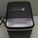 EUHOMY Countertop Ice Maker Machine with Handle, 26lbs in 24Hrs, 9 Ice Cubes Ready in 6 Mins, Auto-Cleaning Portable Ice Maker with Basket and Scoop, for Home/Kitchen/Camping/RV. (Black)