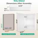 TokeShimi 14 x 18 Recessed Medicine Cabinet with Mirror, Assembly Required, White Medicine Cabinet for Bathroom, Tempered Beveled Mirror, Stepless Adjustable Shelves, DTC Hinge