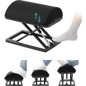 Truly Infinite Height Adjustable FootrestNo Bending NeededFoot Step-to-Adjust2.7"-13.1" HeightWashableFoot Rest Stool for Under Desk at Work, Office/Home/Gaming/Study Desk Essentials