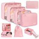 BAGAIL 8 Set Packing Cubes Luggage Packing Organizers for Travel Accessories-Blush Pink