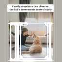 WAOWAO Clear Baby Gate for Stairs Modern Design Acrylic Auto Close Pet Gate, 29.52-37.79" Wide Safety Baby Gate for Doorways,White Clear Dog Gates Indoor, Hallways,Kitchen