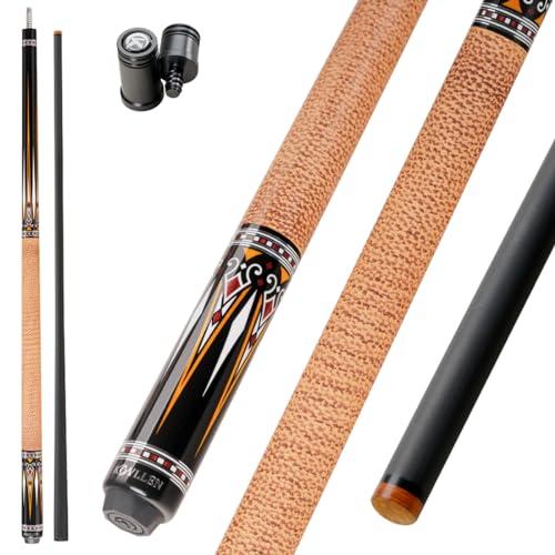 KONLLEN Carbon Fiber Pool Cue Stick 58-inch Professional Pool Sticks for Adults Full Carbon Technology Low Deflection Pool Cue Billiard Cues with 12.5mm Tip (Easy to Control, Pro Taper, Ultra-Smooth)