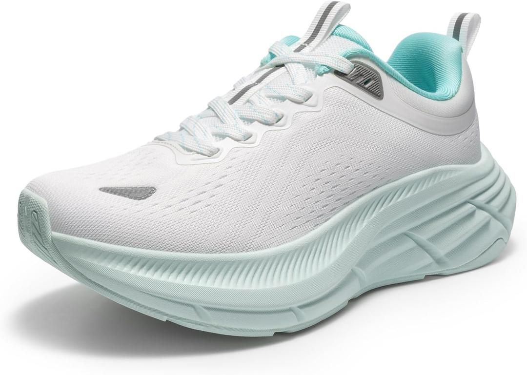 NORTIV 8 Women's Walking Shoes Cushion Comfortable ActiveBreeze Running Tennis Shoes Non-Slip Workout Gym Sports Athletic Breathable Fashion Sneakers (10, White/Blue)