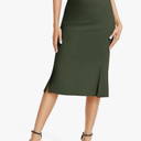 Urban CoCo Women's Stretch Office Fishtail Pencil Skirt High Waist Bodycon Midi Skirt with Slit
