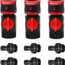 Eden 93218 Premium Garden Connect with Shutoff Valve and Water Stop & Lock Feature Quick Release Kit Hose Fittings and Adapters, (3 Sets/ 9 Pc)