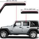 Lightronic Extra Durable Clip-on in-Channel Auto Vent Window Visors, Fits 2007-2017 Jeep Wrangler & 2018 Wrangler JK, Unlimited 4-Door, UV-Protect Rain Guards, Original Wind Deflectors, Smoke, 4-Pcs