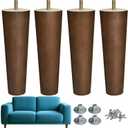 AORYVIC Furniture Leg Sofa Legs Replacement Wood 8 inch Mid Century Dresser Legs with 5/16 inch Bolt Set of 4 (8 inch Brown)