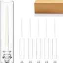 6-Pack Glass Hurricane Candle Holders with 6 Taper Candles - 11.81" Tall Windproof Candle Holders Set, Clear Cylinder Candle Sticks for Wedding Centerpieces,Birthday Party(6, 2.56" Wide x 11.81" Tall)