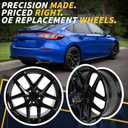 New 18" 18x8" Replacement Alloy Wheel Rim Fits for 2022 2023 2024 Honda Civic Sport Direct Fit Alloy Rims, ALY10393U45N, OE Direct Fit Replacement Rim