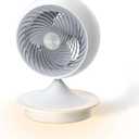 13In Fans for Bedroom with Light, Table Air Circulator Fans, Desk Oscillating Fan for Whole Room, 70 Vertical and 100 Oscillating, 3 Speeds, 28dB Quiet, for Home,Office,Outdoor, Mini