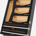 Zosia Home 6-in-1 Bamboo Grip Seal Bag Organizer with Dispenser - Baggie Organiz