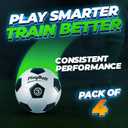 PlayBolt Soccer Ball Size 3 with Pump - Black & White Training Practice & Match Ball for Kids (Pack of 4)