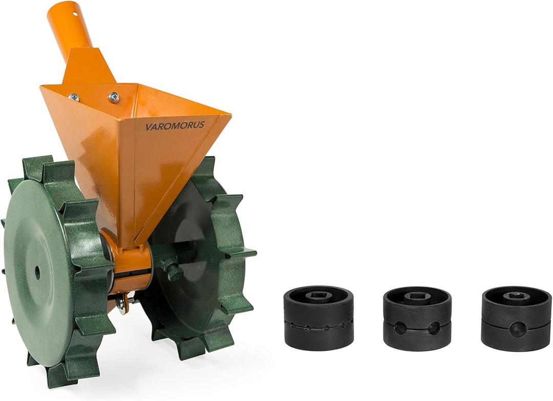 VAROMORUS Corn Beans Vegetable Metal Seeder 2-Row Manual Onion Radish Beets (1-Row)