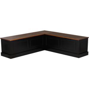 Linon Harris Black and Walnut Backless Kitchen Dining Nook with Hidden Storage Bench Space
