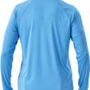 Men's UPF 50+ Sun Protection Beach Shirts Short Sleeve SPF UV Rash Guard Swim Quick Dry Water Swimming T-Shirts (Blue)