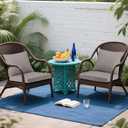 Outdoor Seat Cushion Set 24 x 24 In, Water-Resistant & Fade-Resistan, Patio Furniture Cushions with Removable Cover Deep Seat & Back Cushion with Handle and Adjustable Straps for Chair Sofa,2PC