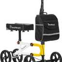 Economy Knee Scooter Steerable Knee Walker for Foot Injuries Compact Crutch Alternative with Dual Braking System (Yellow)