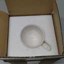 ARISKEY 10oz Coffee Mug for Women,Cute Tea Cup and Saucer Set with Spoon,Perfect for Latte and Milk, A Warm Choice for Mother's Love,Pearl White