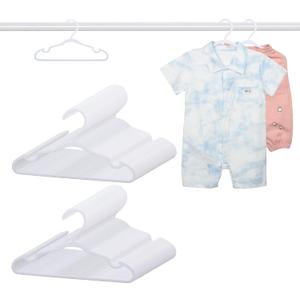 100 Pack White Baby Hangers 11.42 Inch - Kids Non-Slip Clothes Hangers for Infant & Child, Durable Plastic Children's Hangers for Closet, Pants, Coats, Skirts (11.42 " x 6.3")