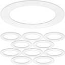 10 Pack Gloss White Goof Trim Ring for 8" Inch Recessed Can Lighting Down Light, Outer Diameter 8.6 Inches, Inner Diameter 6.2 Inches