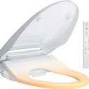 Toilet Bidet Seat, Elongated Toilet Seat Slow Close, Electric Heated Toilet Seat With Instant Warm Water & Dryer, Feminine & Front Rear Wash & Self-Clean Nozzle, Night Light, Air Deodorizer