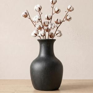 Large Handmade Retro White Ceramic Vase, Height 15.7 inches, Decorative Vase