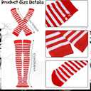 Halloween Fast Food Costume Women Include Red Wig White Half Waist Apron Long Arm Warmer Gloves Striped High Knee Socks for Deluxe Halloween Cosplay