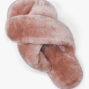 Vepose Women's 801 Cross Band Slippers, Soft Plush Furry Open Toe Fur Slides, Fuzzy Fluffy Slip on House Shoes Indoor Outdoor Slippers 8-9