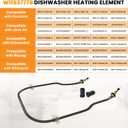 W11537778 Dishwasher Heating Element with W11538351 Terminal Nuts Replace W11537778 W11412298 W11536143 W11536777 W11537777 AP7014587 Compatible with Kenmore Jenn-Air KitchenAid Maytag Whirlpool