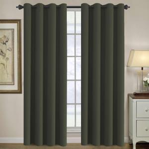 H.VERSAILTEX Blackout Curtain for Living Room Thermal Insulated Window Treatment Curtain Extra Long 84 inch Length Energy Saving Solid Grommet Top Blackout Drape, One Panel, Olive, 52" W x 84" L