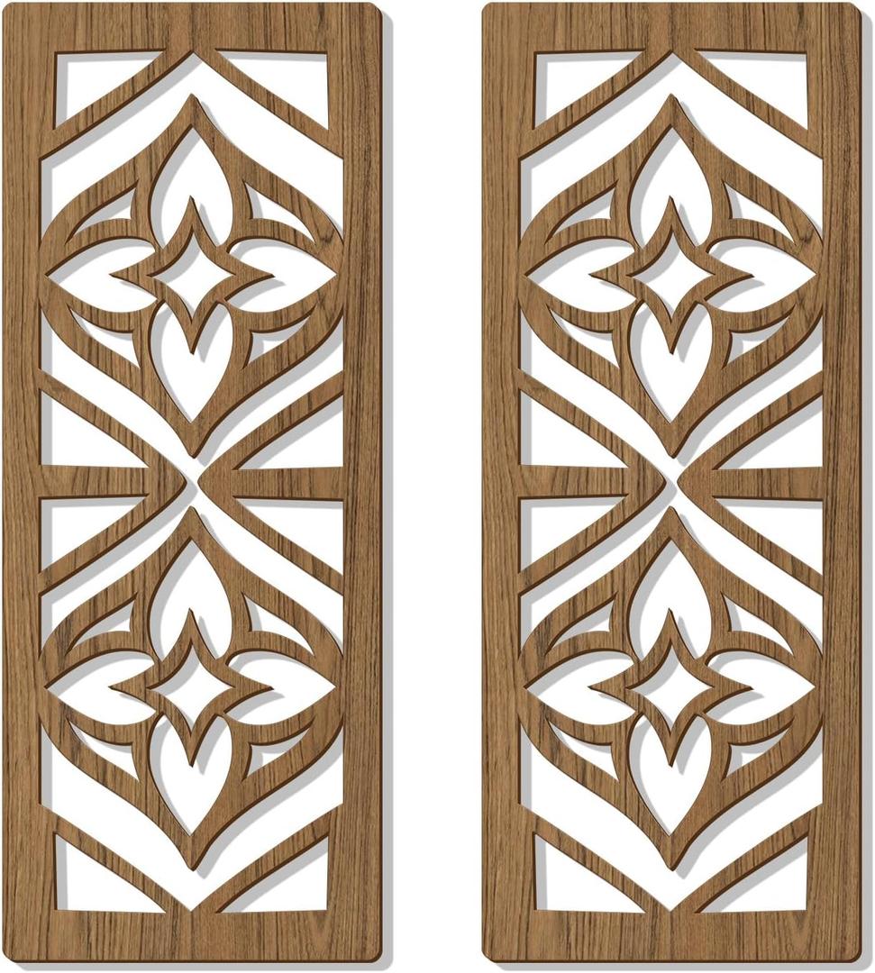 Zzbakress 2 Pcs Mid Century Modern Wall Decor Wooden Abstract Geometric Art for Home Living Room Bedroom (Style X)