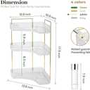 Aveniee Corner Bathroom Counter Organizer, Bathroom Countertop Shelf Makeup Storage, Clear Perfume Tray Holder (3 Tiers, White)