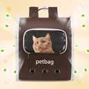 Pet Backpack Carrier, Portable and Ventilated, Oxford Cloth, Dogs Cats and Small Animal Travel Bag 14.17", (Brown, 1 Pcs), Intended for Hiking/Camping/Traveling