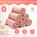 Buryeah 6 Pack Boho Knitted Throw Blankets with Tassels 50x60 Soft Warm Throws Bulk for Wedding Guests Housewarming Employee Teacher Appreciation Gifts Cozy Farmhouse Home Decor (Pink)