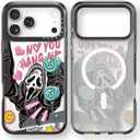 Rosarnnah for iPhone 17 Pro Case Cute - Compatible with Magsafe - Durable Shockproof 6.6 ft Drop Impact Phone Case - Funny Skeleton Halloween Horror Design (6.3") Black