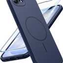 FNTCASE for iPhone 17e & iPhone 16e Case: [Compatible with Magsafe] Solid Matte Magnetic Phone Cover with [Full Camera Protection] [Screen Protector] Military Grade Shockproof Protective, Blue